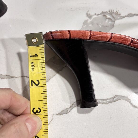 Franco Sarto Coral Snake Embossed Slide Slip on Sandals Heels Women's Size 8M - Picture 12 of 12